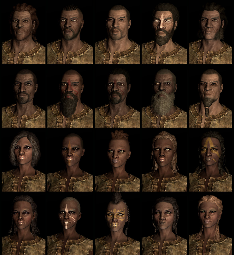 Illustration for article titled Twenty Different Faces For Each of Skyrim's Races